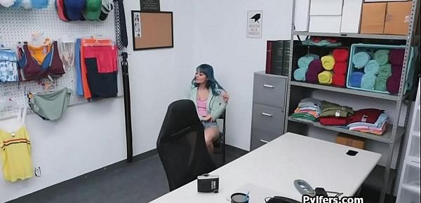  Big tit teen enjoys a hard ride at the guards office